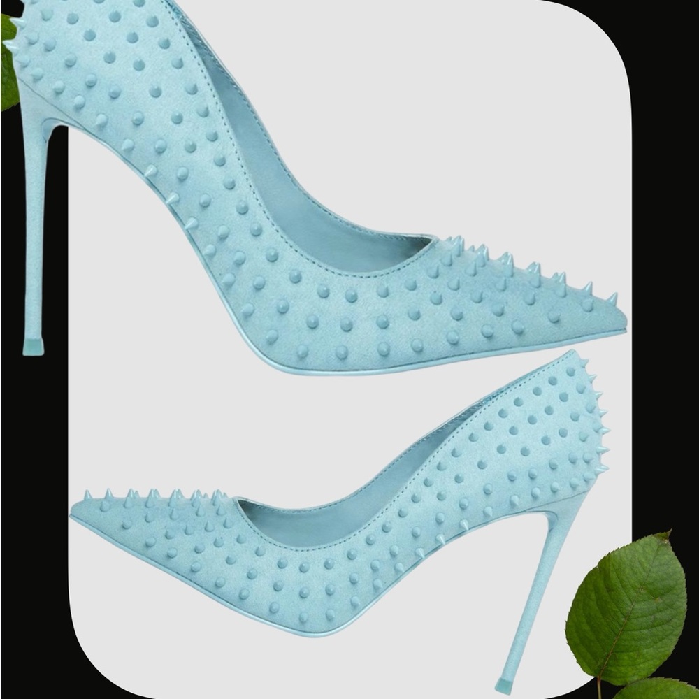 Steve Madden SIZE 8 Vala Blue Spiked Women's Heels - Picture 2 of 7